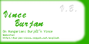 vince burjan business card